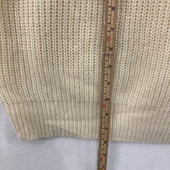 New SO size XXL Cream Boho Print Turtle Neck Puff Sleeve Tunic Sweater Cozy - Picture 6 of 11